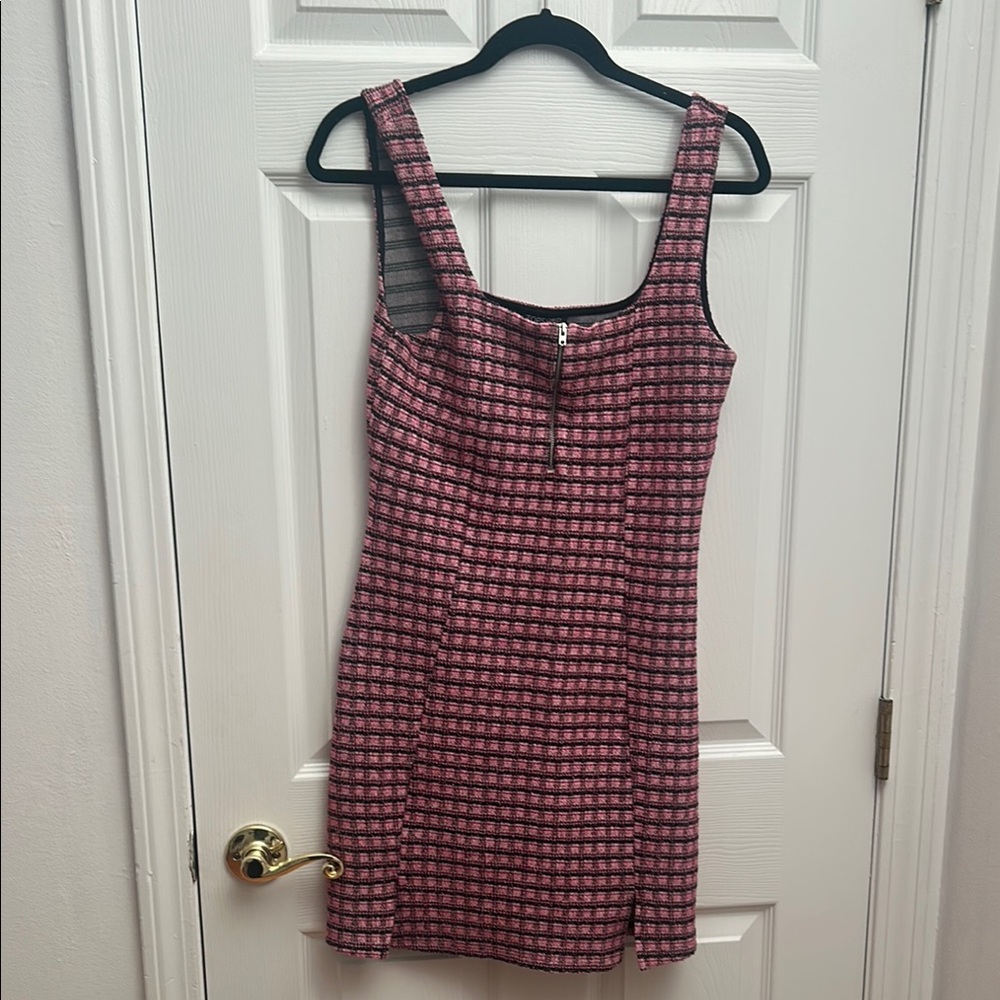 Topshop Pink Checkered Dress